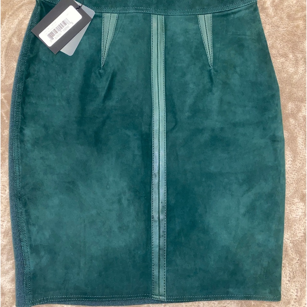 NWT Alexander Wang Leather/ Wool Green Skirt